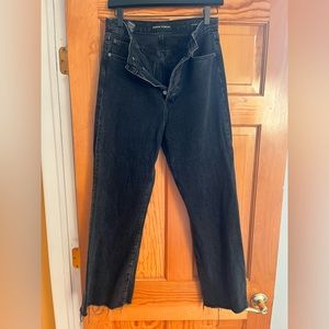 Black Denim Forum High Ride Wide Leg Jeans